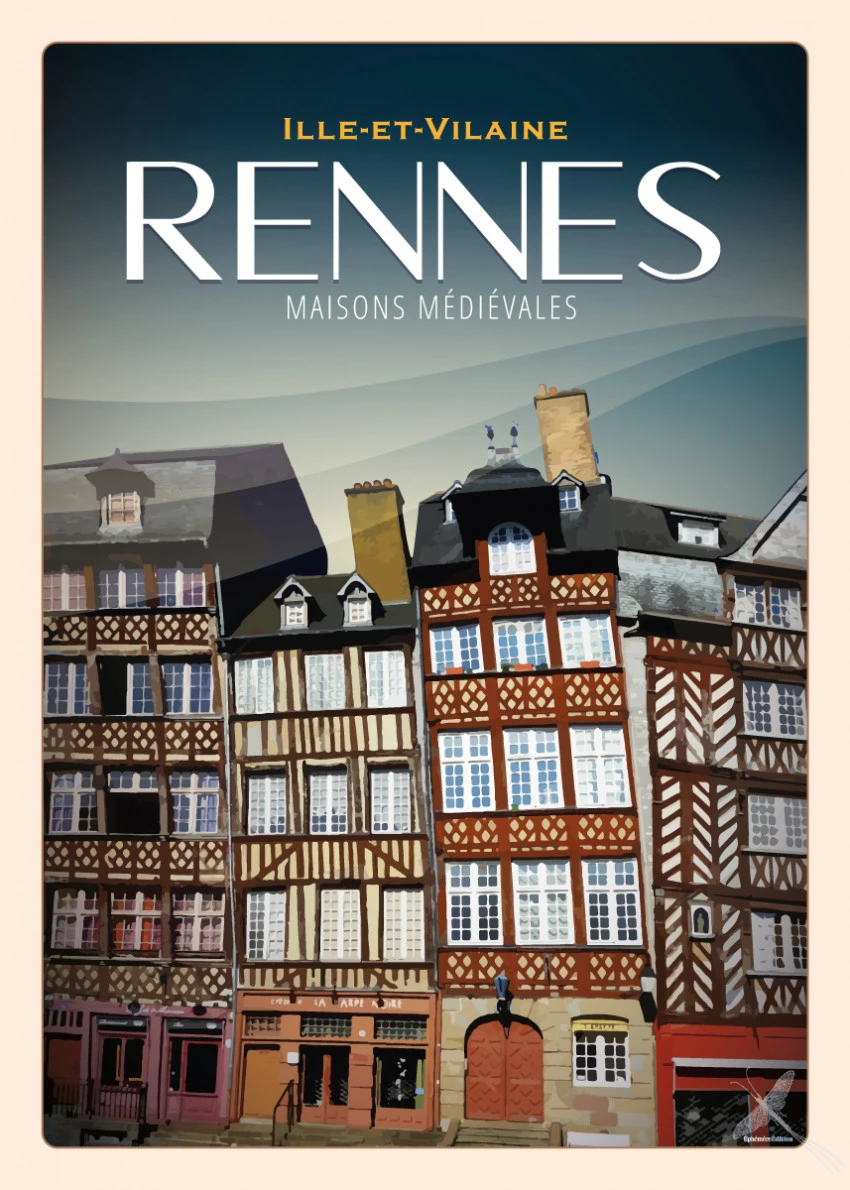 Affiches vintages Rennes : Affiche vintage - Rennes