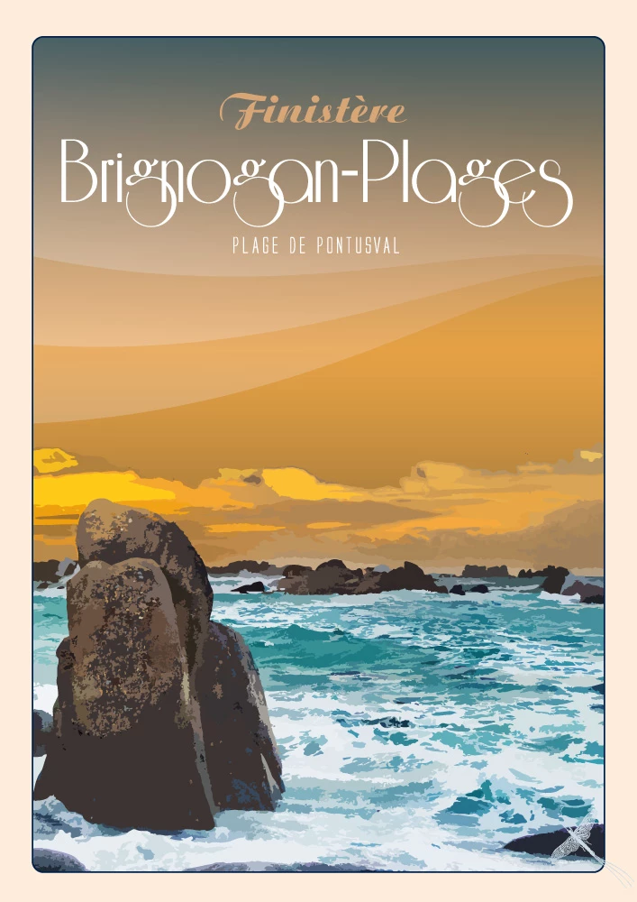 Affiche vintage - Brignogan-Plages