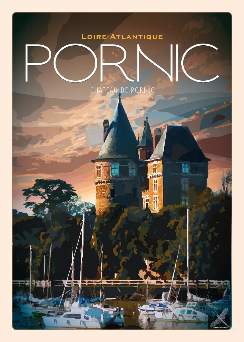 Affiche vintage du Château de Pornic