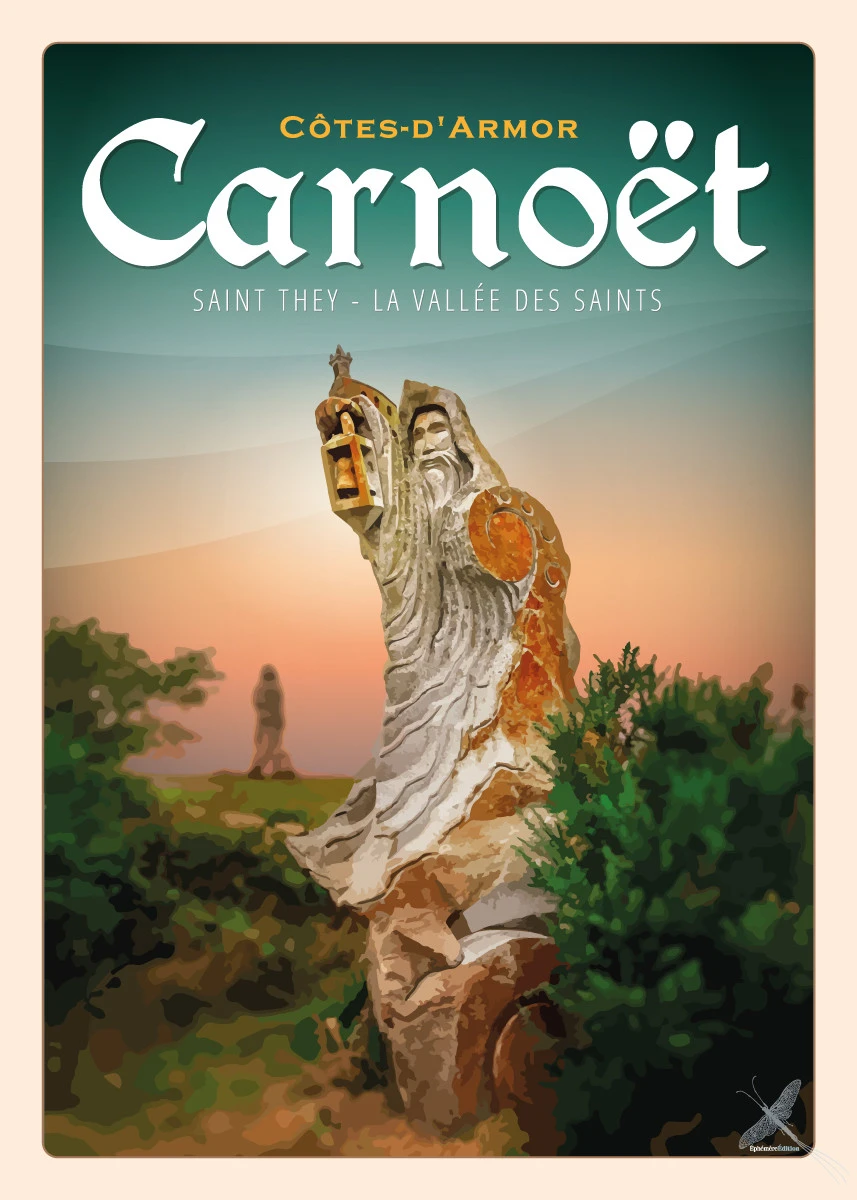 Affiche vintage de la Vallée des Saints à Carnoët