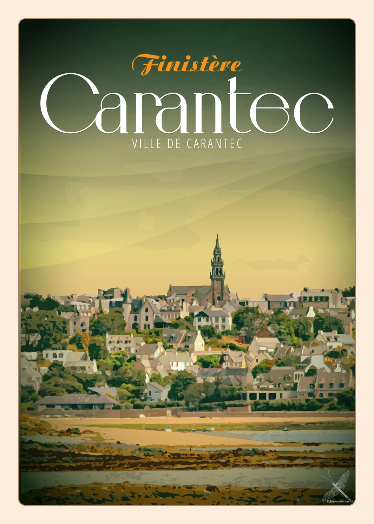Affiche vintage de la ville de Carantec