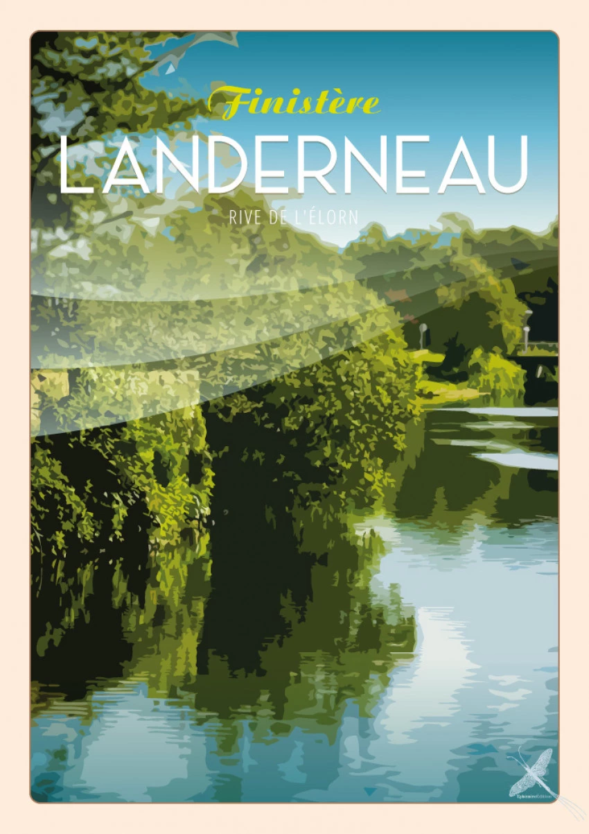 Affiche vintage de L'Élorn à Landerneau